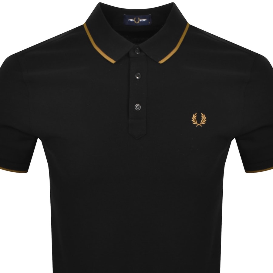 Image number 2 for Fred Perry Collar Stand Polo T Shirt Black