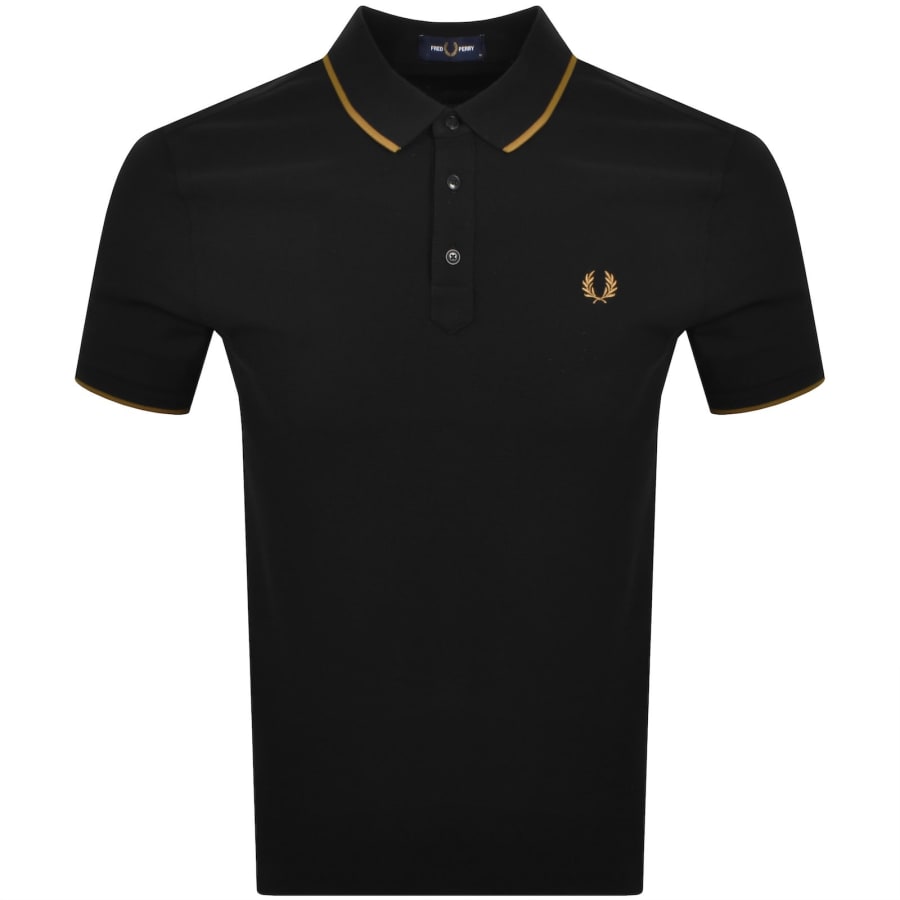 Image number 1 for Fred Perry Collar Stand Polo T Shirt Black