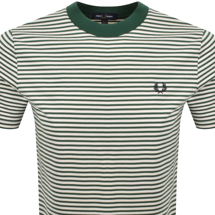 Image number 2 for Fred Perry Fine Stripe T Shirt Green