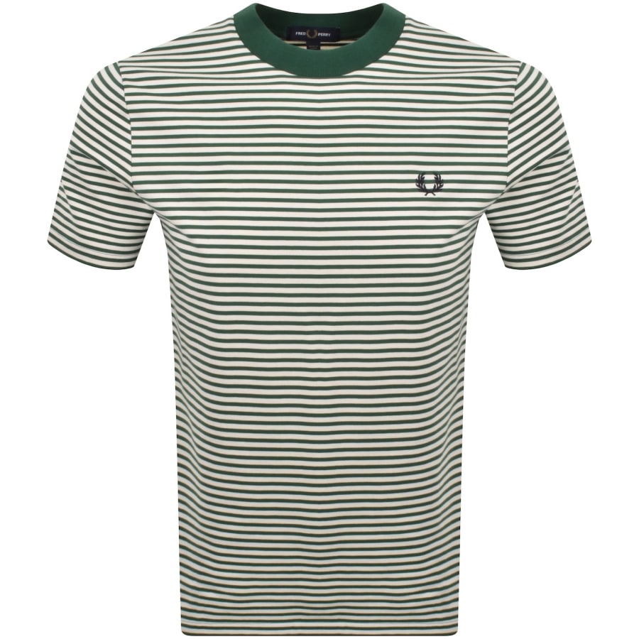 Image number 1 for Fred Perry Fine Stripe T Shirt Green