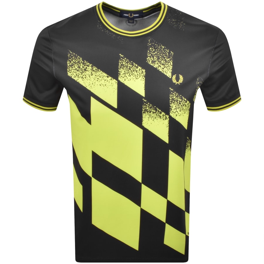 Image number 2 for Fred Perry Printed T Shirt Anchor Grey