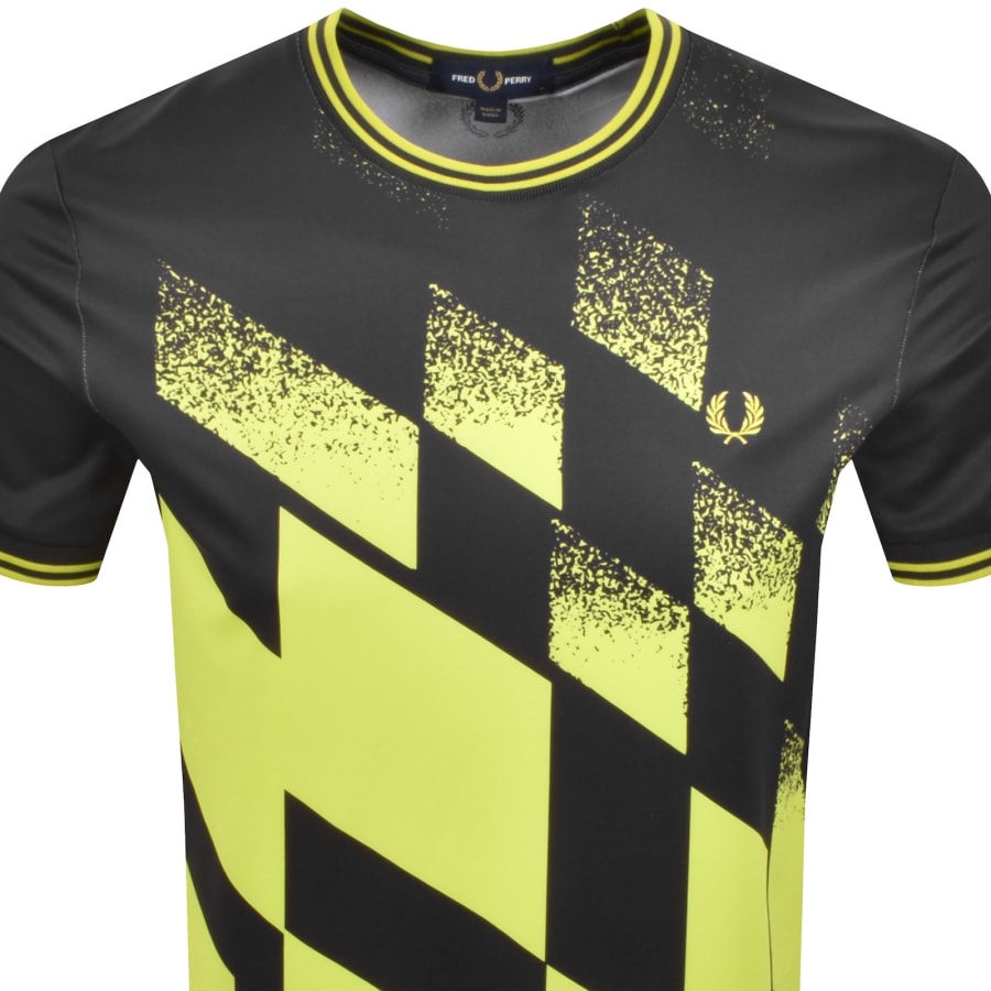 Image number 3 for Fred Perry Printed T Shirt Anchor Grey