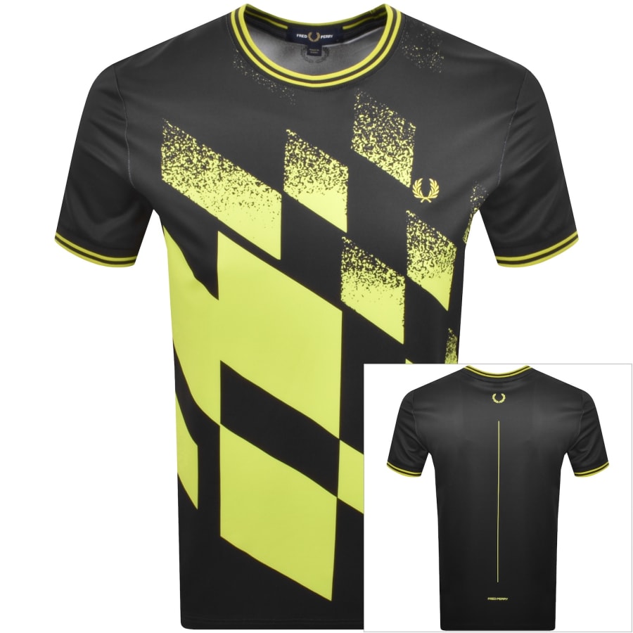 Image number 1 for Fred Perry Printed T Shirt Anchor Grey