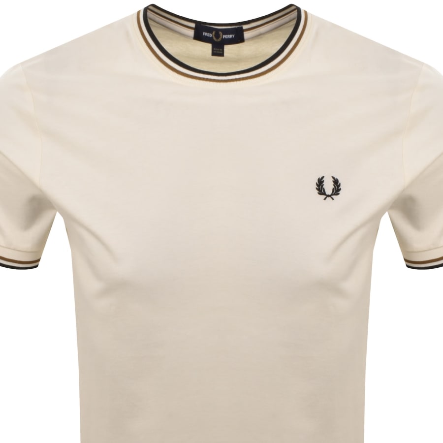 Image number 2 for Fred Perry Twin Tipped T Shirt Ecru