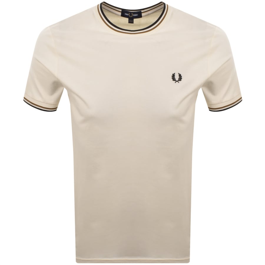 Image number 1 for Fred Perry Twin Tipped T Shirt Ecru