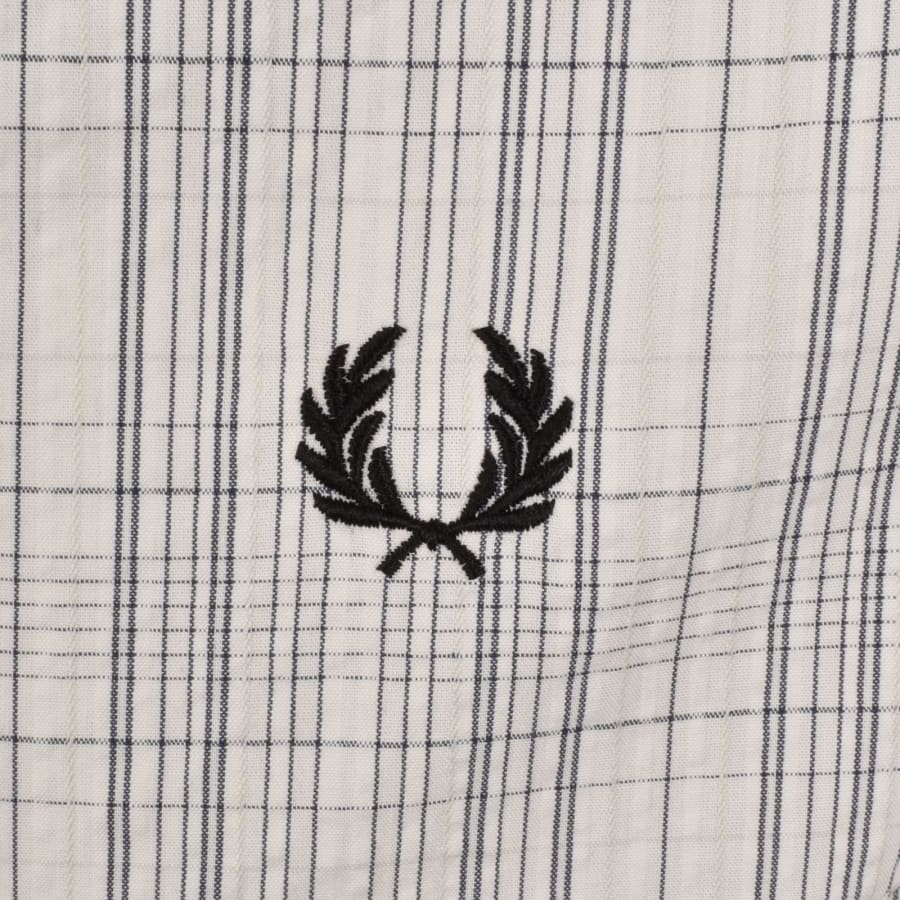 Image number 3 for Fred Perry Seersucker Check Shirt Ecru