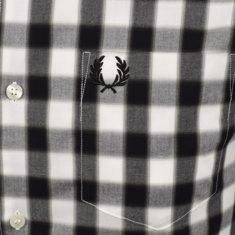 Image number 3 for Fred Perry Blurred Gingham Shirt White