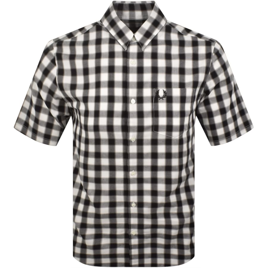 Image number 1 for Fred Perry Blurred Gingham Shirt White