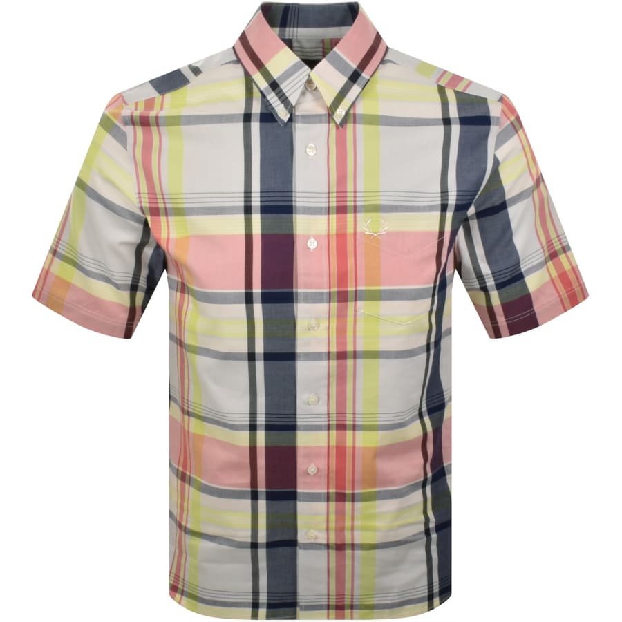 Image number 1 for Fred Perry Madras Shirt Dusky Blue