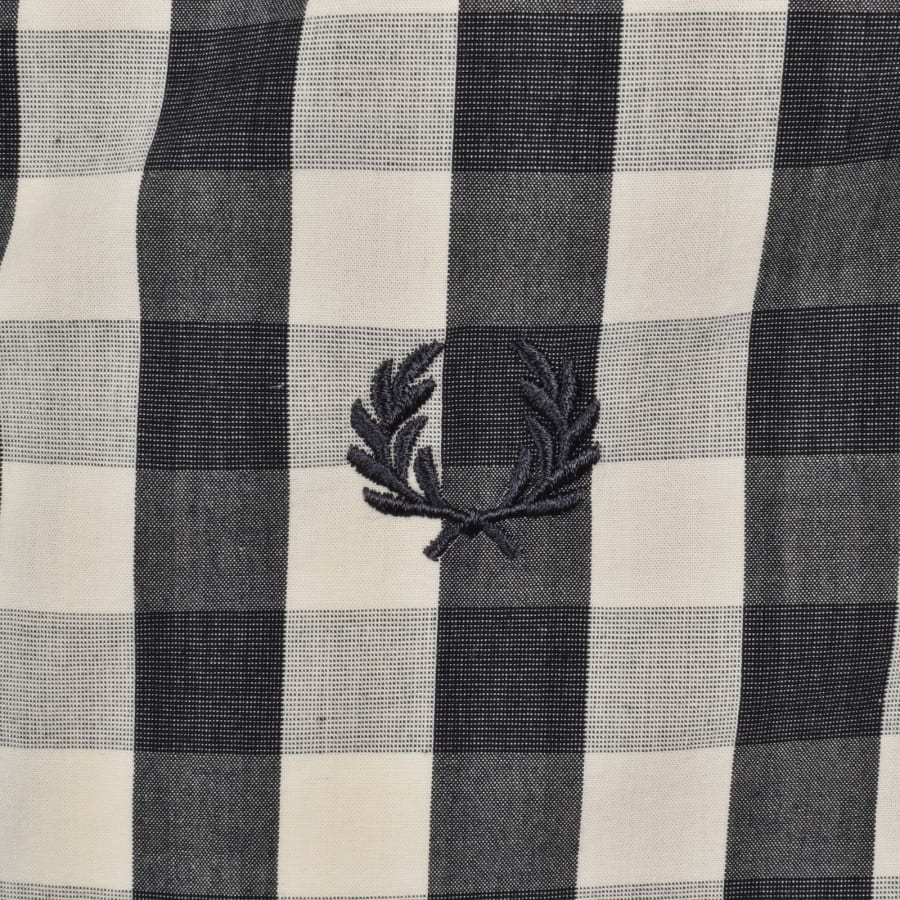 Image number 3 for Fred Perry Poplin Check Overshirt Cream