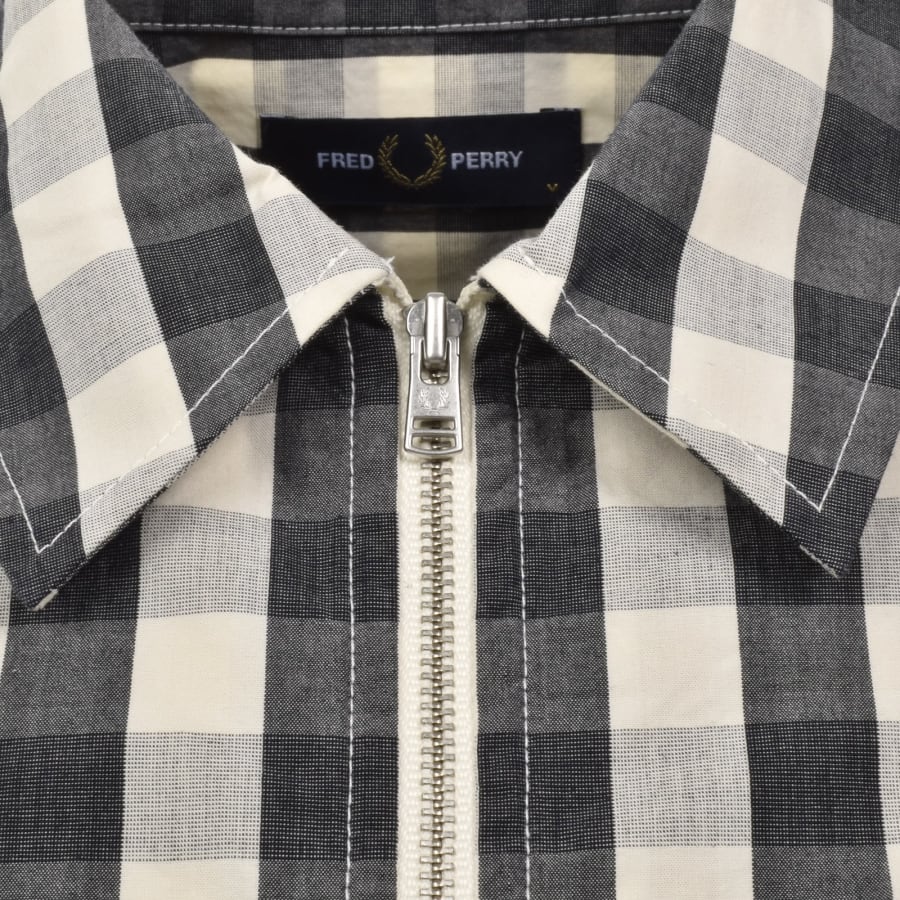 Image number 4 for Fred Perry Poplin Check Overshirt Cream