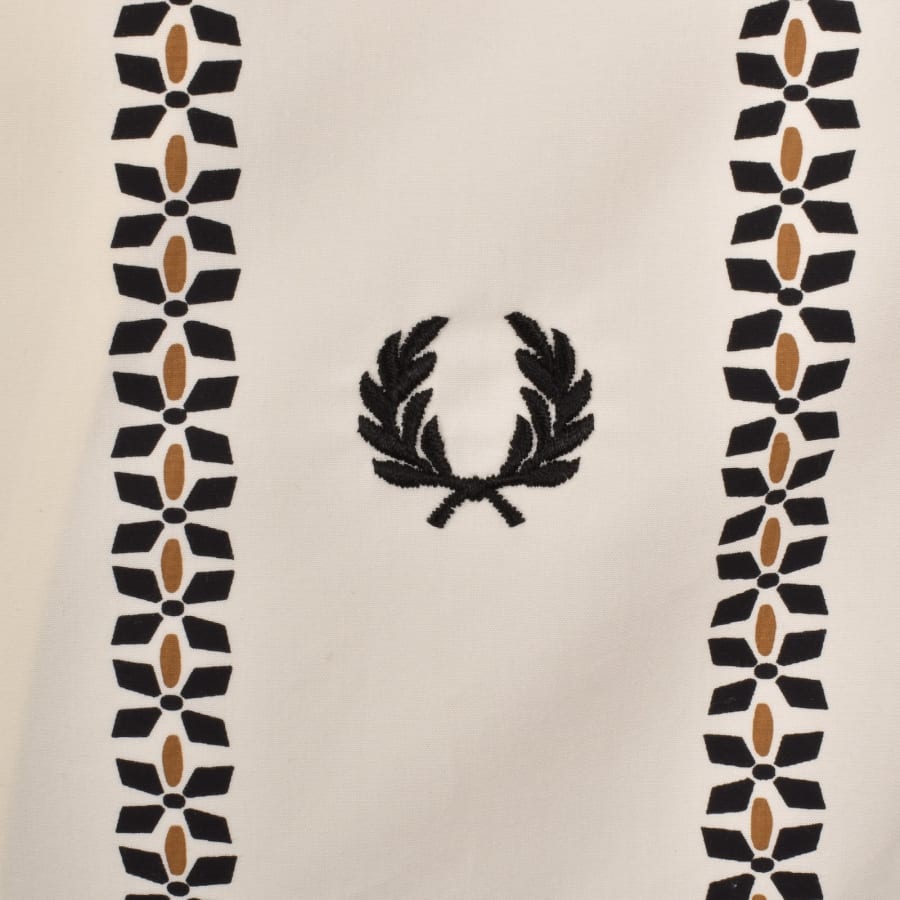 Image number 3 for Fred Perry Placement Print Shirt Ecru