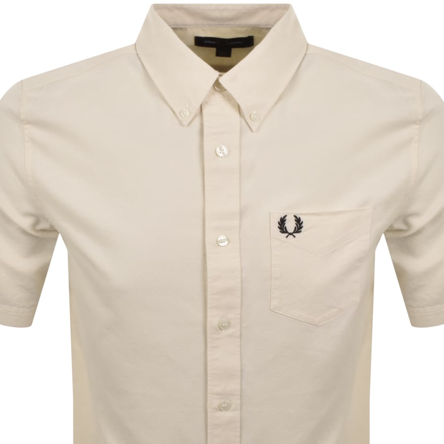 Image number 2 for Fred Perry Oxford Short Sleeve Shirt Ecru