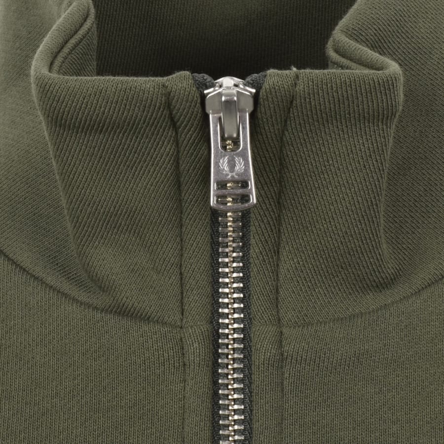 Image number 4 for Fred Perry Half Zip Sweatshirt Green