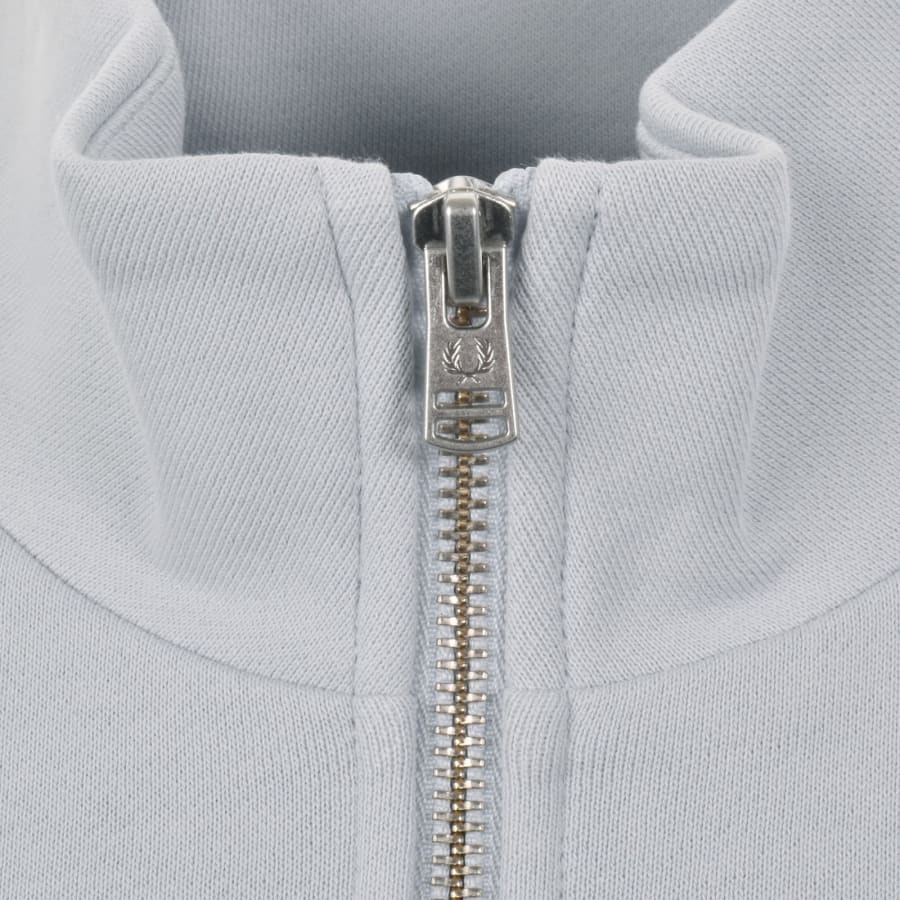 Image number 4 for Fred Perry Half Zip Sweatshirt Dusky Blue