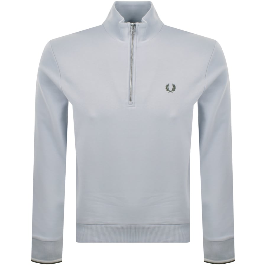 Image number 1 for Fred Perry Half Zip Sweatshirt Dusky Blue