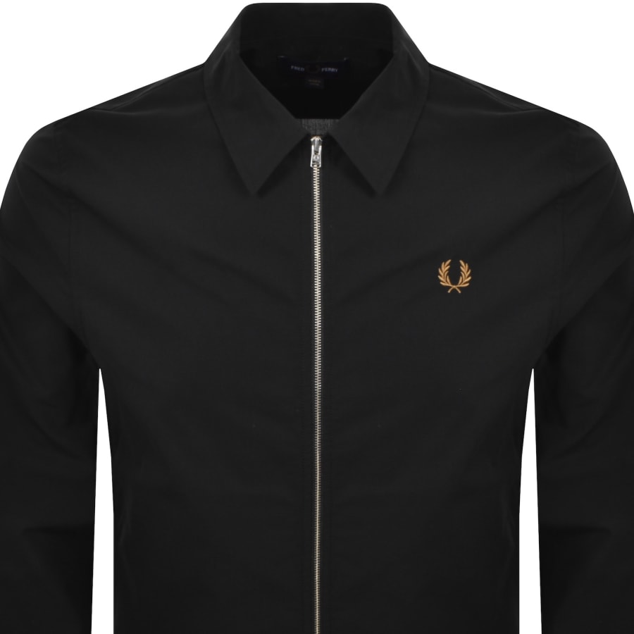 Image number 2 for Fred Perry Poplin Overshirt Black