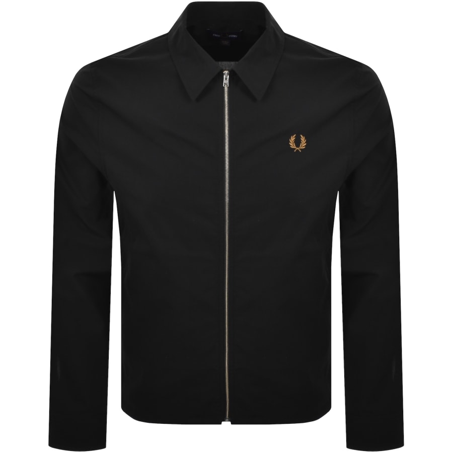 Image number 1 for Fred Perry Poplin Overshirt Black