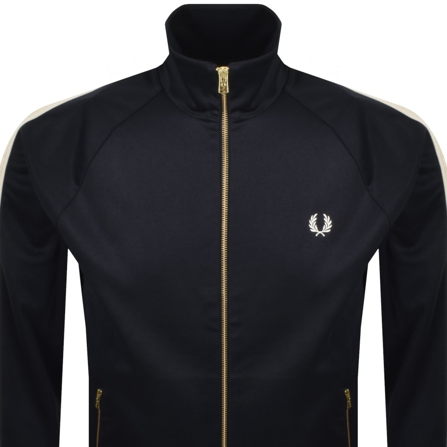 Image number 3 for Fred Perry Cable Taped Track Top Navy