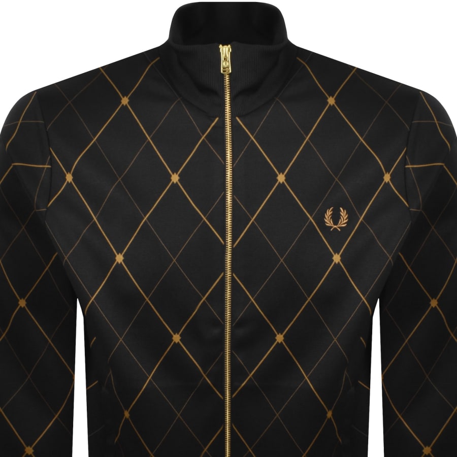 Image number 2 for Fred Perry Argyle Track Top Black