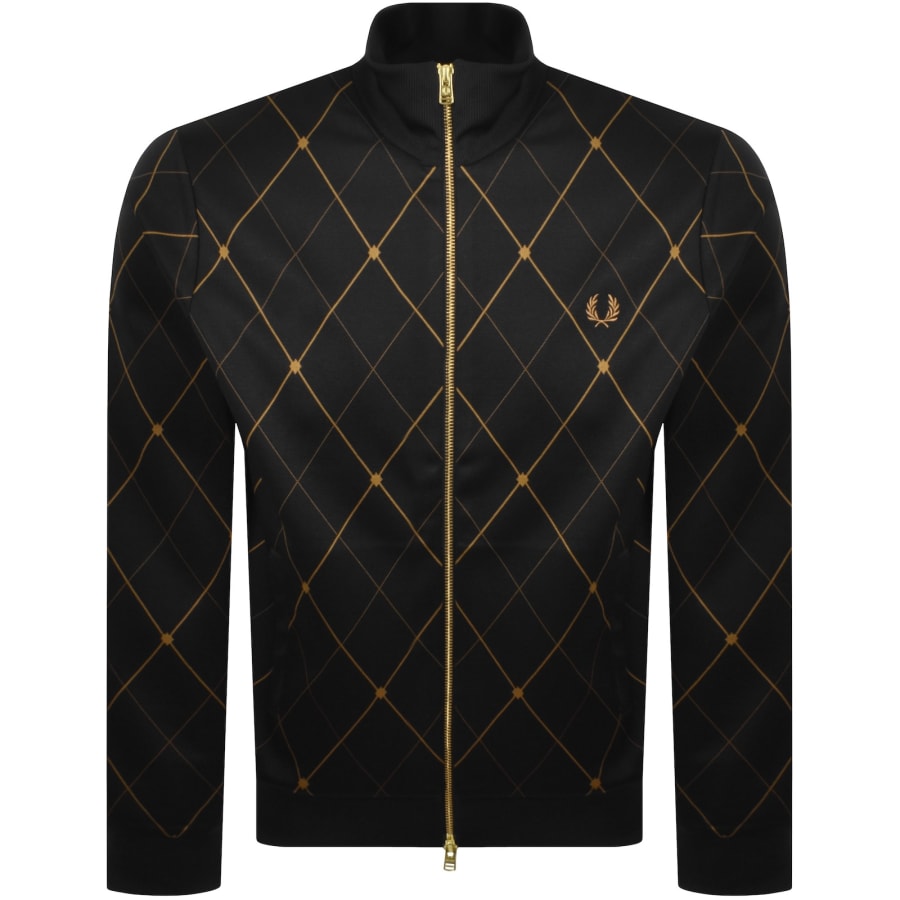 Image number 1 for Fred Perry Argyle Track Top Black