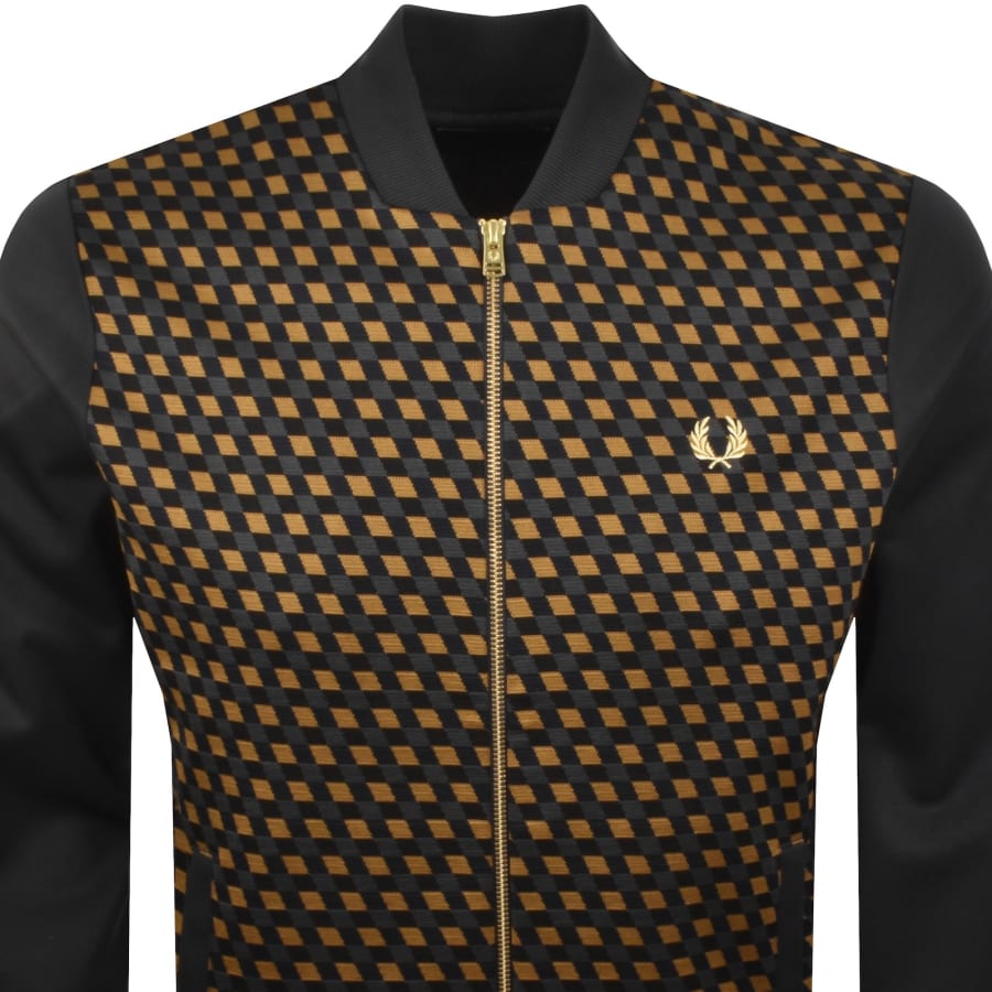 Image number 2 for Fred Perry Geometric Track Top Anchor Grey