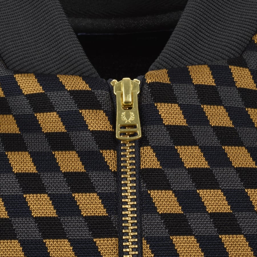 Image number 4 for Fred Perry Geometric Track Top Anchor Grey