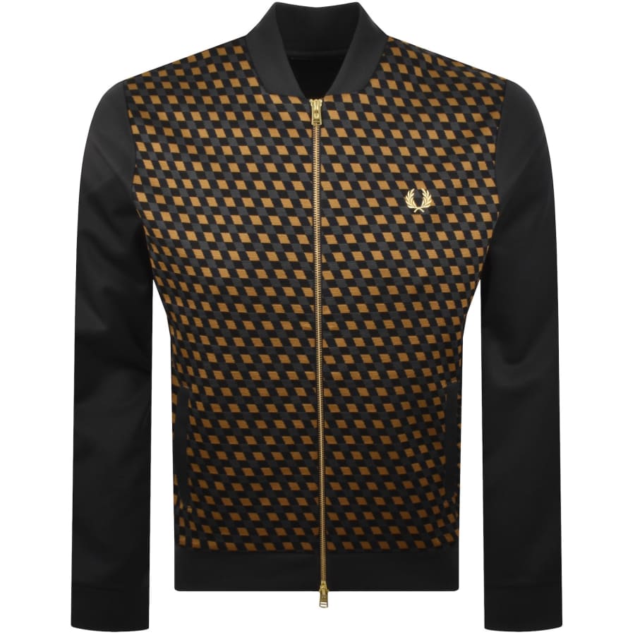 Image number 1 for Fred Perry Geometric Track Top Anchor Grey