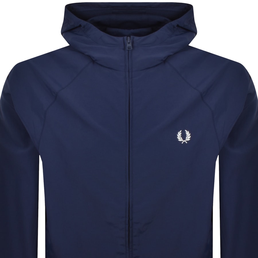 Image number 2 for Fred Perry Hooded Shell Jacket French Navy