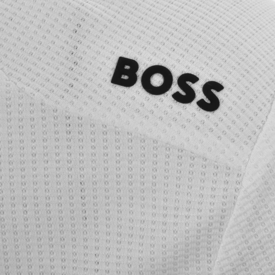 Image number 3 for BOSS Terrace Quarter Zip Polo T Shirt White