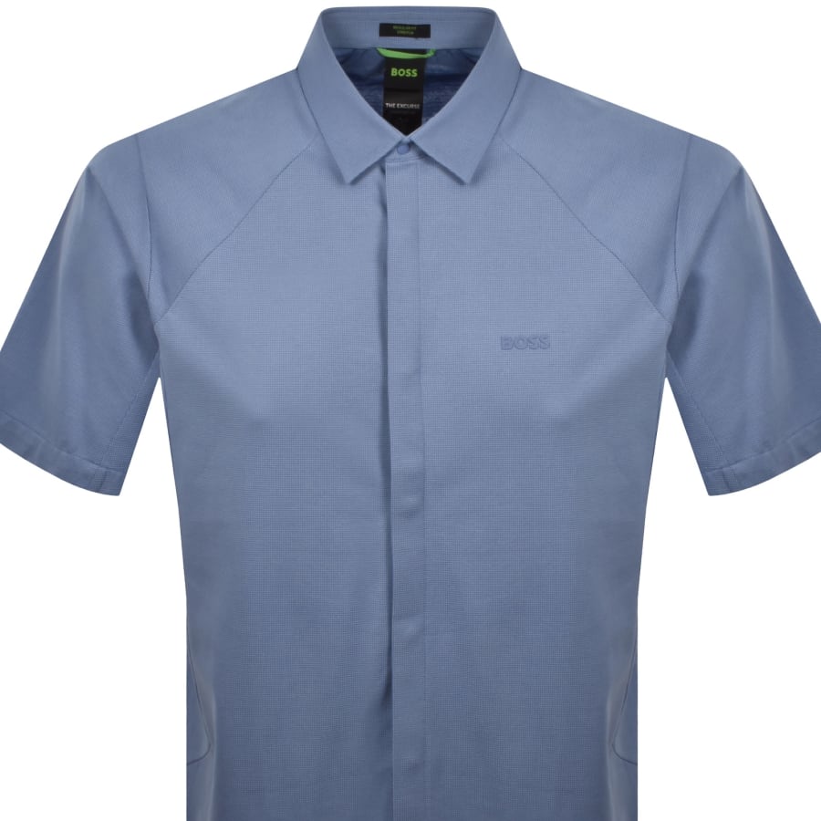 Image number 2 for BOSS Excurse Short Sleeve Shirt Blue