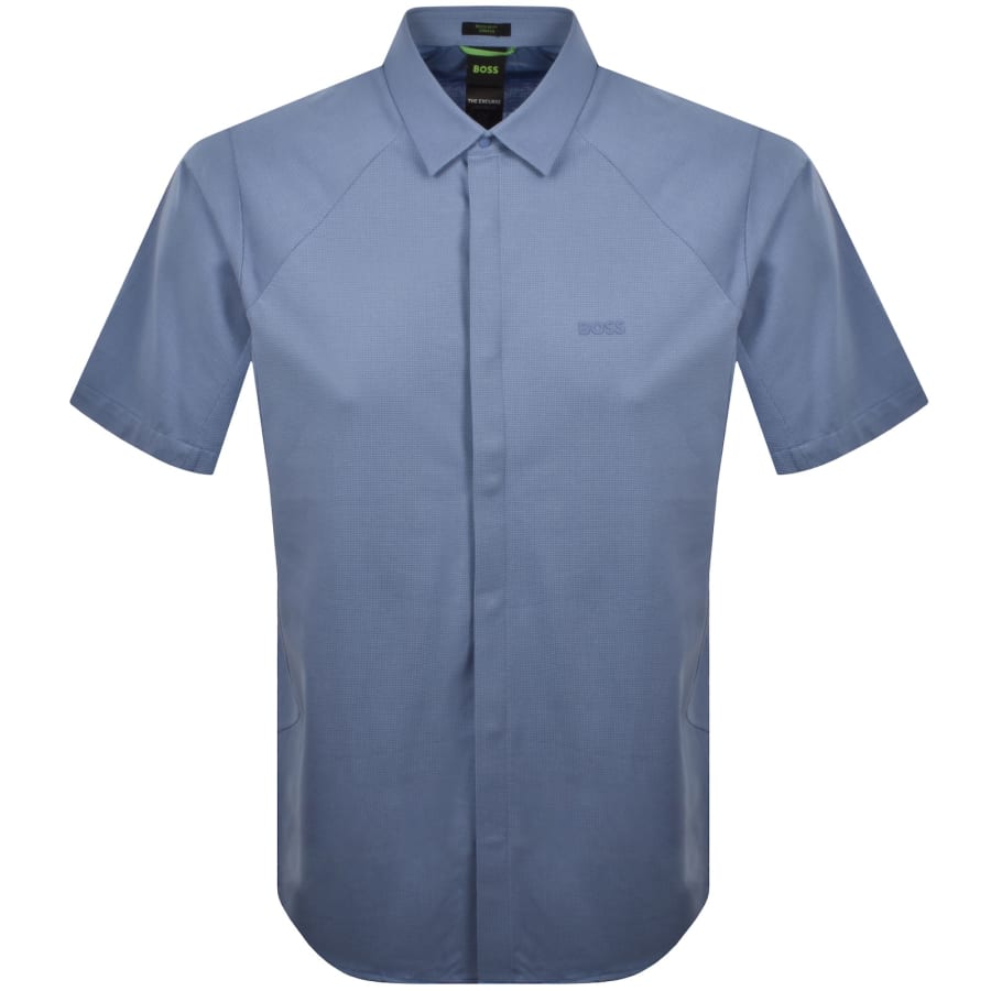 Image number 1 for BOSS Excurse Short Sleeve Shirt Blue