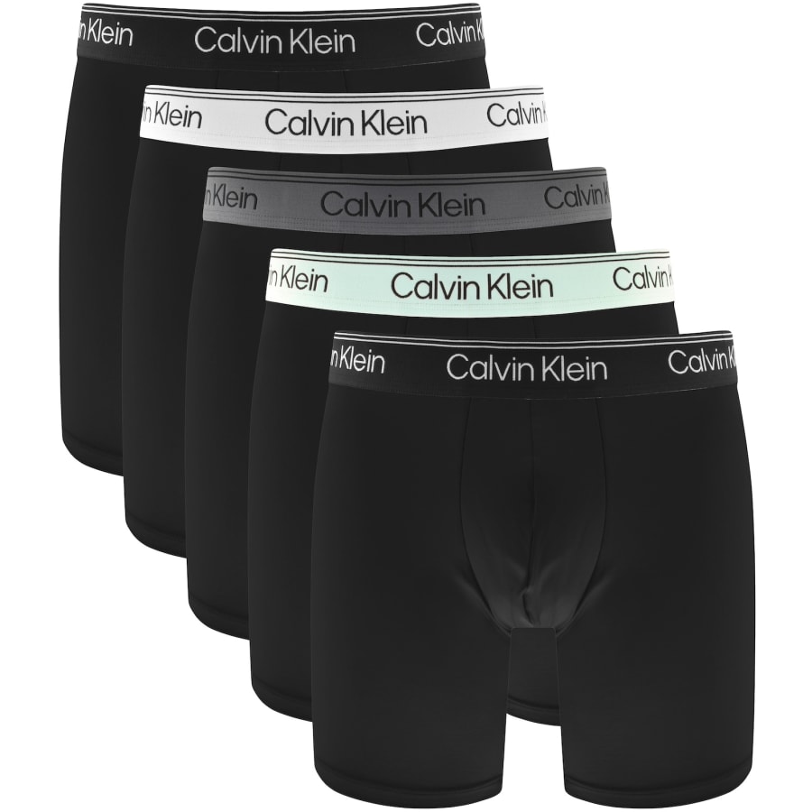 Image number 1 for Calvin Klein Underwear 5 Pack Boxer Briefs Black