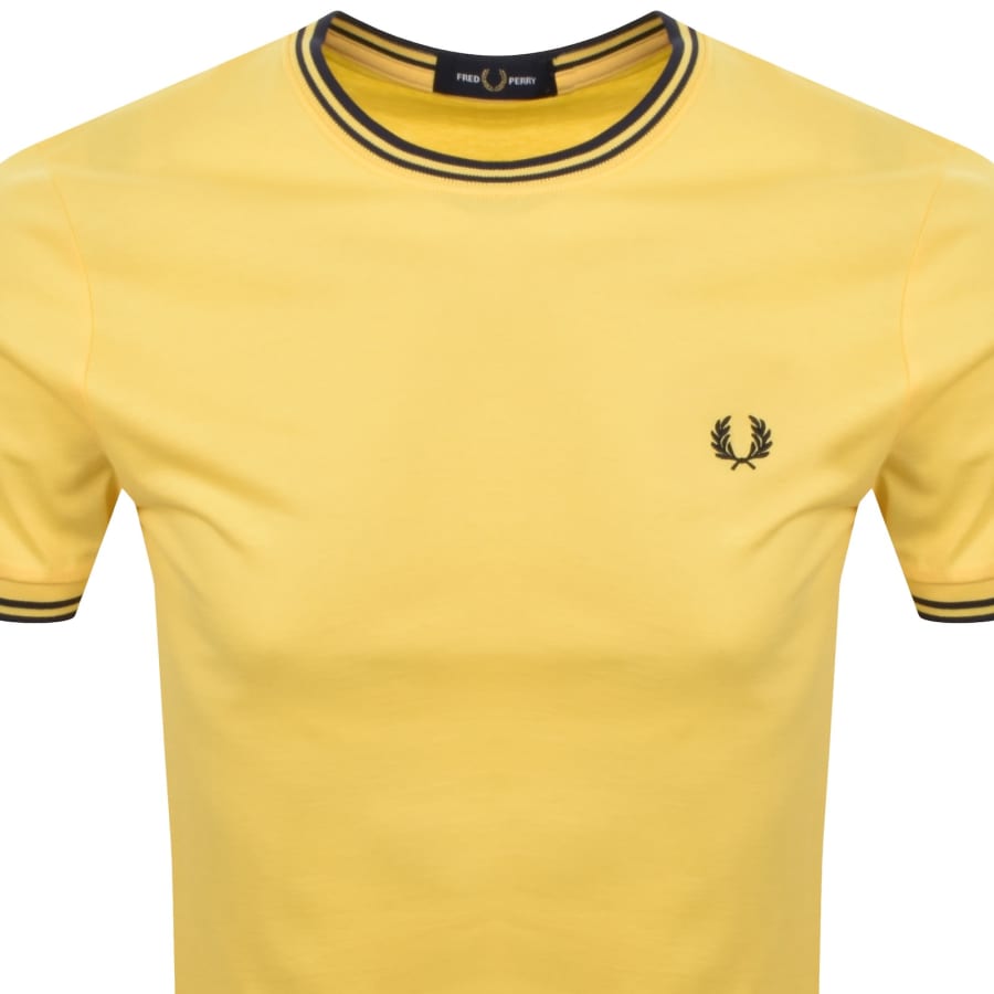 Image number 2 for Fred Perry Twin Tipped T Shirt Yellow