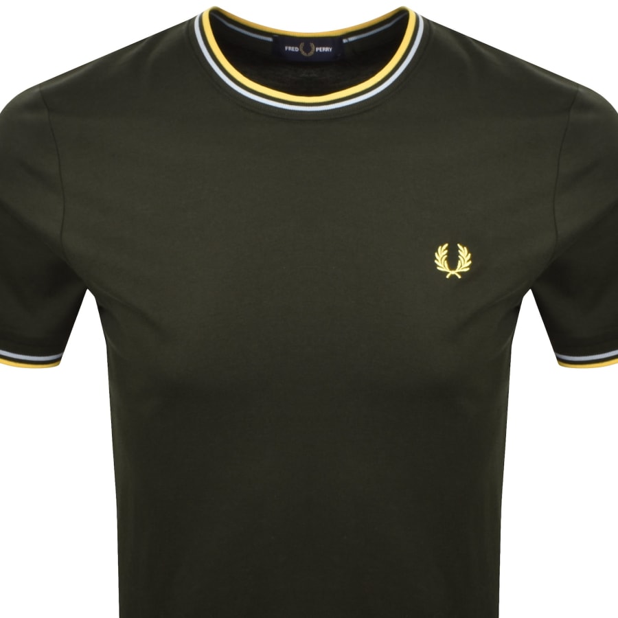 Image number 2 for Fred Perry Twin Tipped T Shirt Hunter Green
