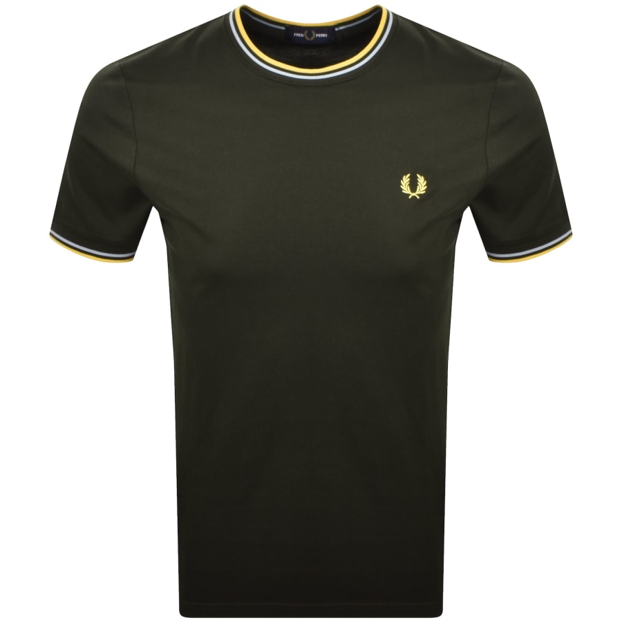 Image number 1 for Fred Perry Twin Tipped T Shirt Hunter Green