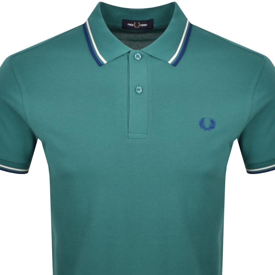 Image number 2 for Fred Perry Twin Tipped Polo T Shirt Mint Green