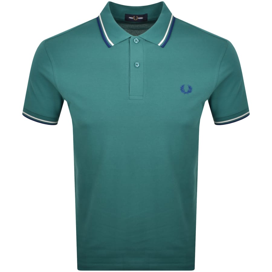 Image number 1 for Fred Perry Twin Tipped Polo T Shirt Mint Green