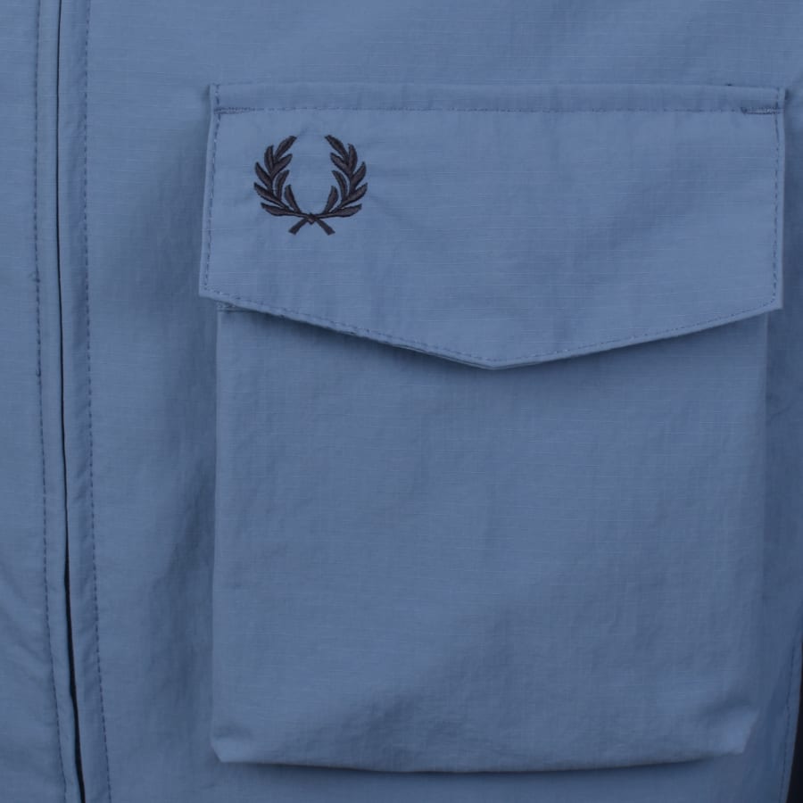 Image number 3 for Fred Perry Ripstop Pocket Overshirt Ace Blue