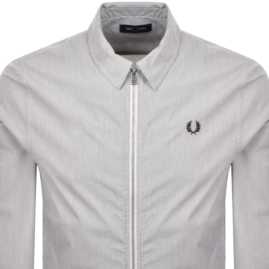 Image number 2 for Fred Perry Seersucker Overshirt Blue