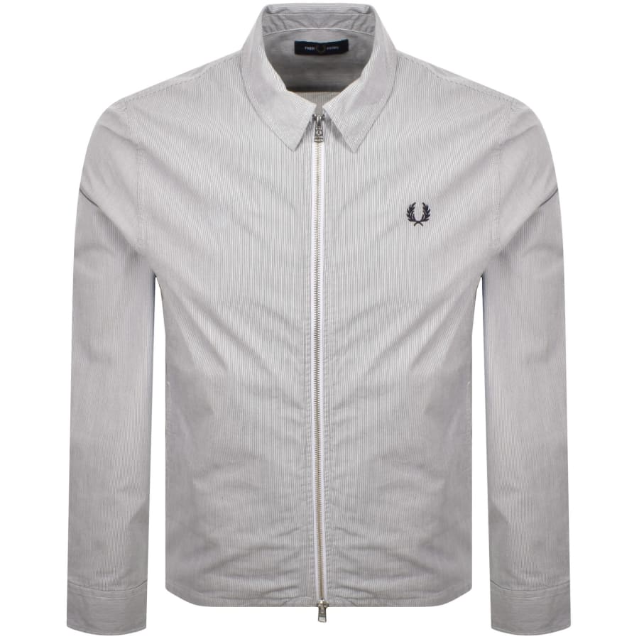 Image number 1 for Fred Perry Seersucker Overshirt Blue