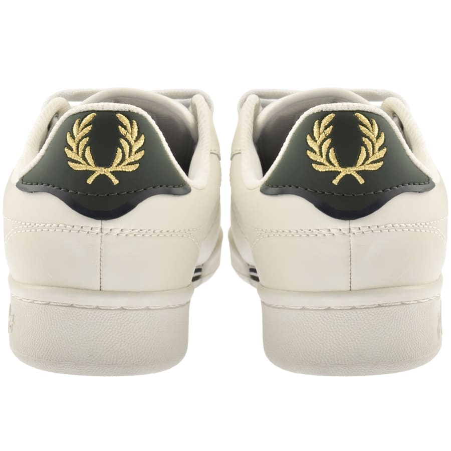 Image number 2 for Fred Perry B722 Leather Trainers Grey