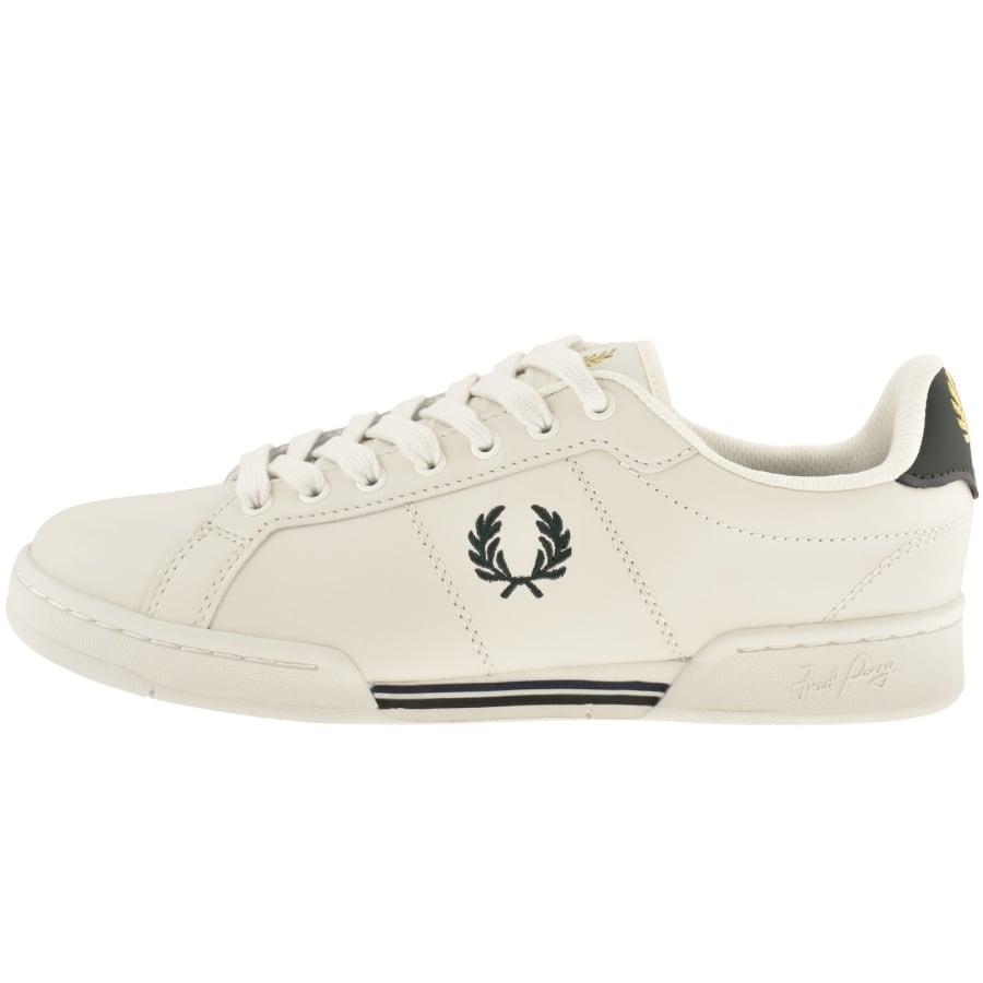 Image number 1 for Fred Perry B722 Leather Trainers Grey
