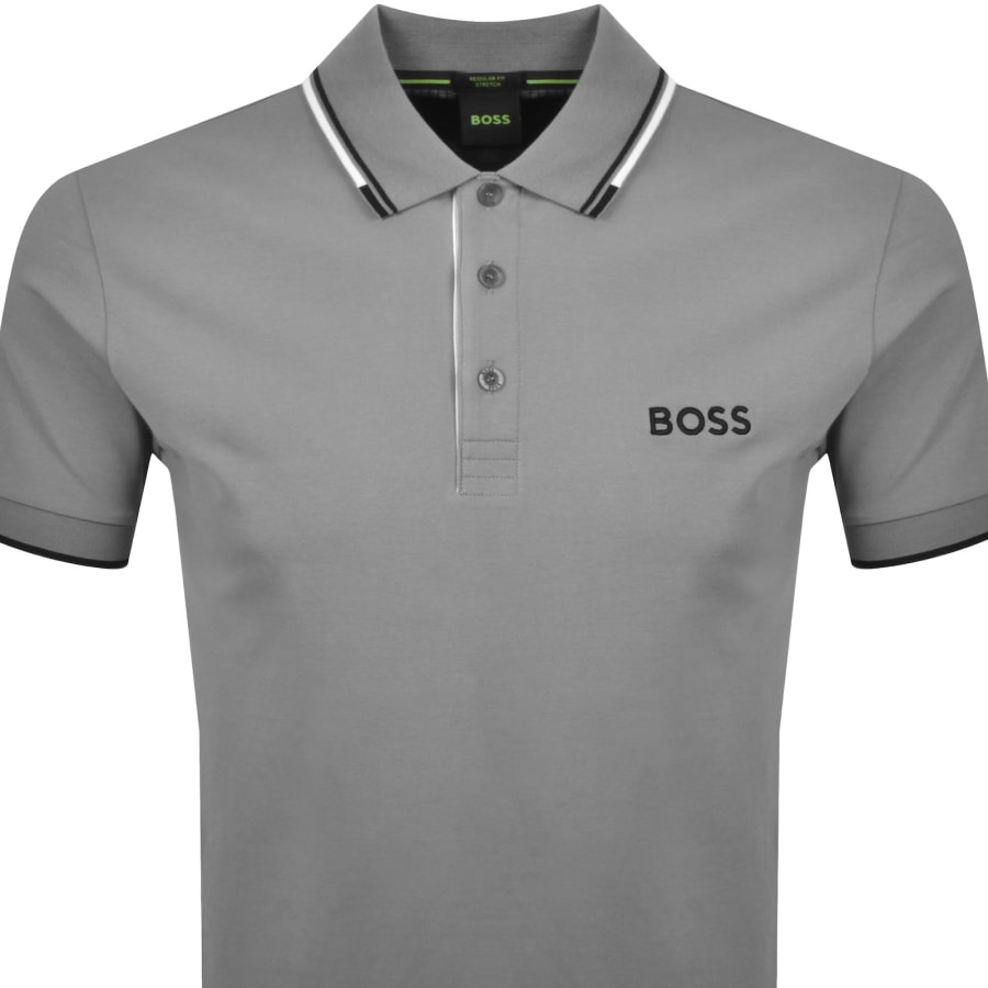 Image number 2 for BOSS Paddy Pro Polo T Shirt Silver Grey