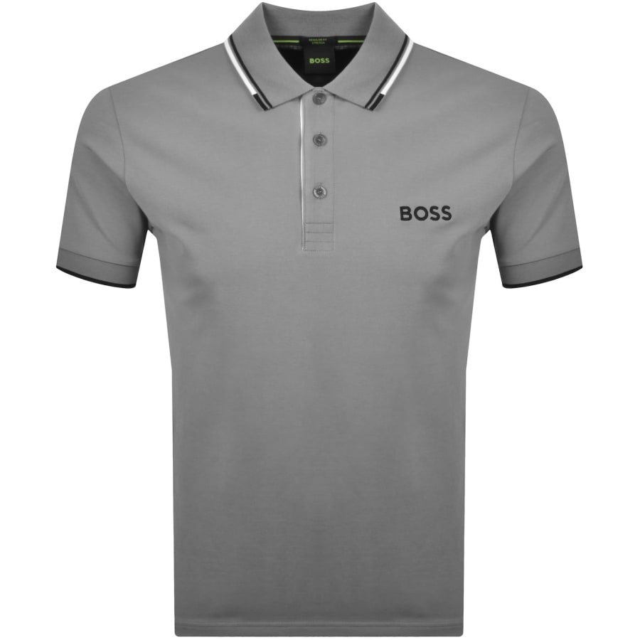 Image number 1 for BOSS Paddy Pro Polo T Shirt Silver Grey