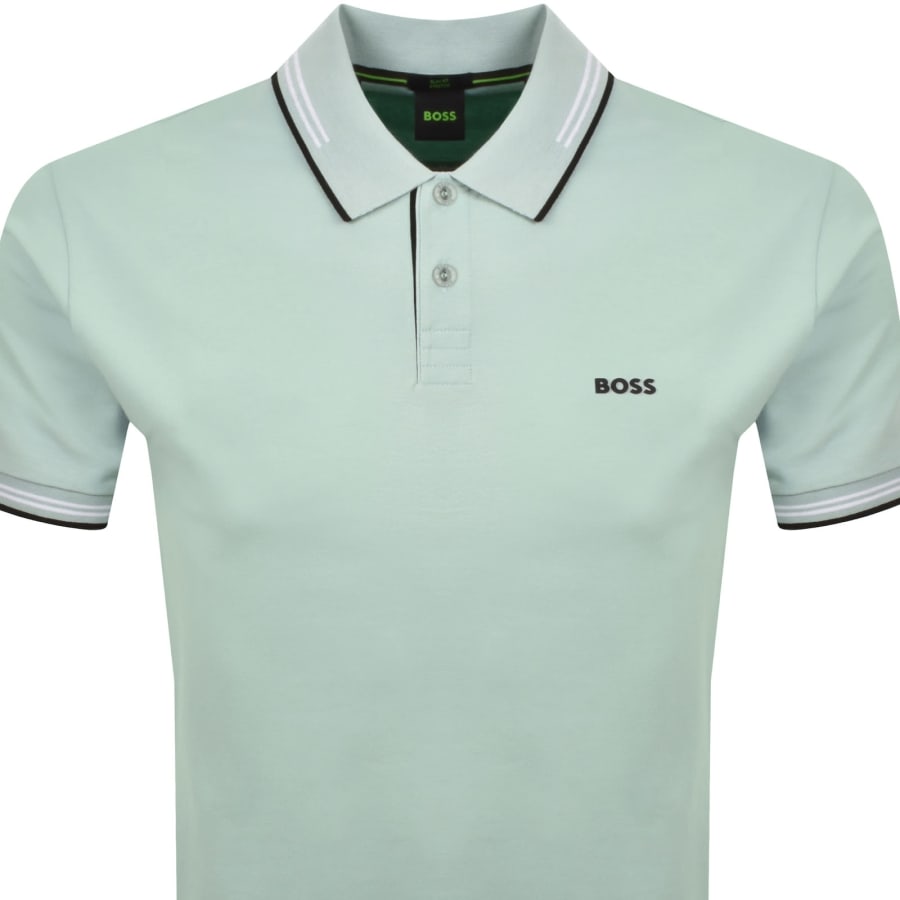 Image number 2 for BOSS Paul Polo T Shirt Aqua Green