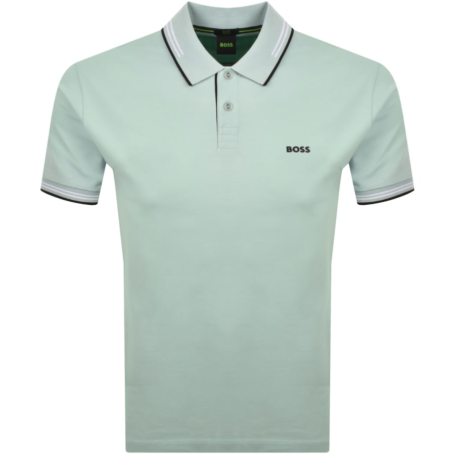 Image number 1 for BOSS Paul Polo T Shirt Aqua Green