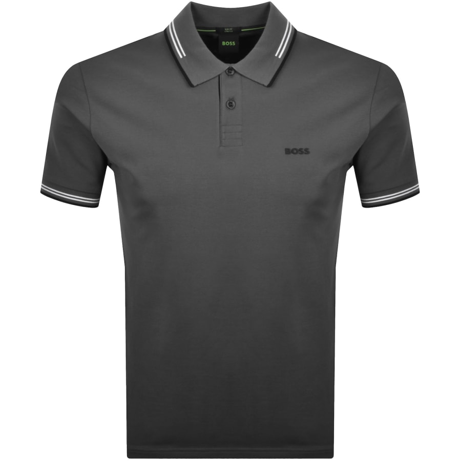 Image number 1 for BOSS Paul Polo T Shirt Open Grey