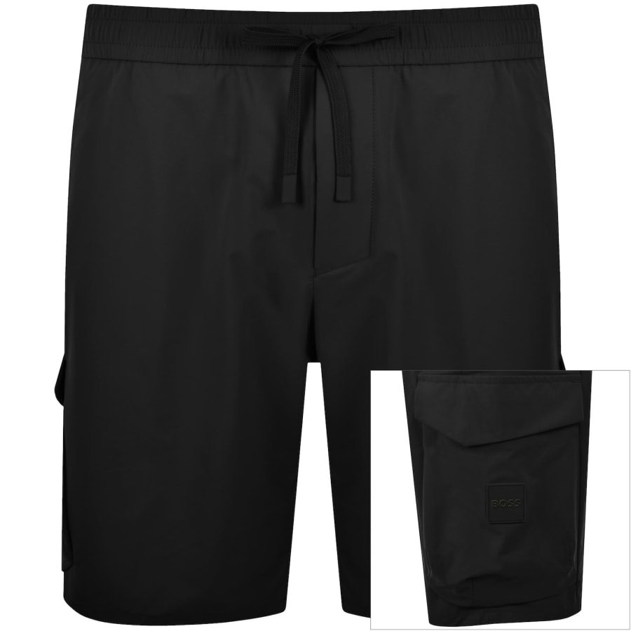 Image number 1 for BOSS Urbanex Tapered Fit Cargo Shorts Black