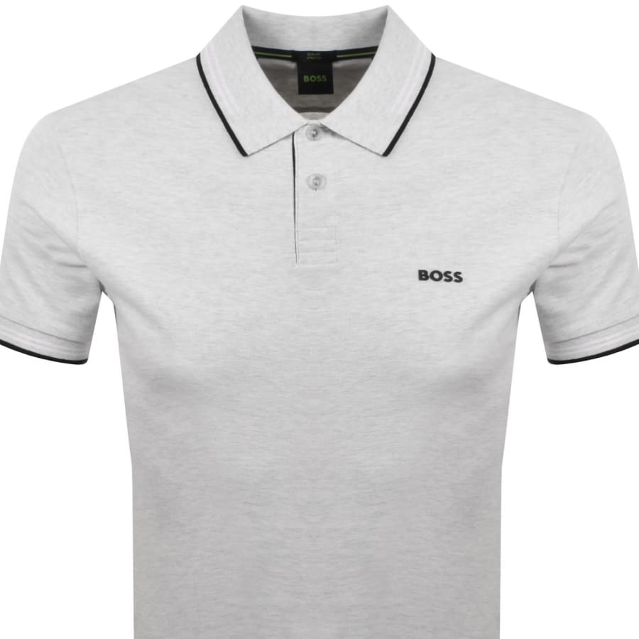 Image number 2 for BOSS Paul Polo T Shirt Silver Grey